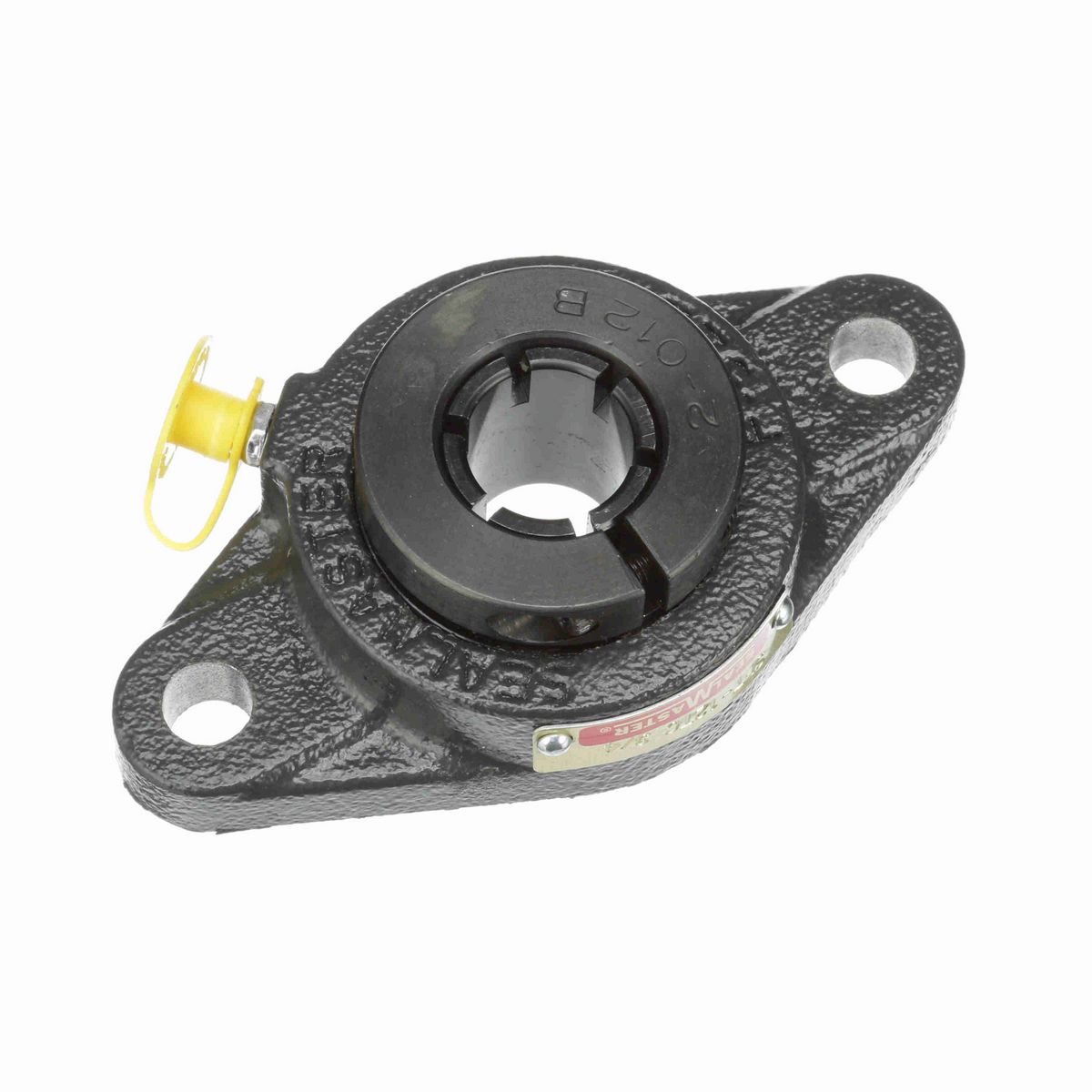 Sealmaster Mounted Cast Iron Two Bolt Flange Ball Bearing - 52100 Bearing Steel, Black Oxided - Concentric Lock - SFT-12TC