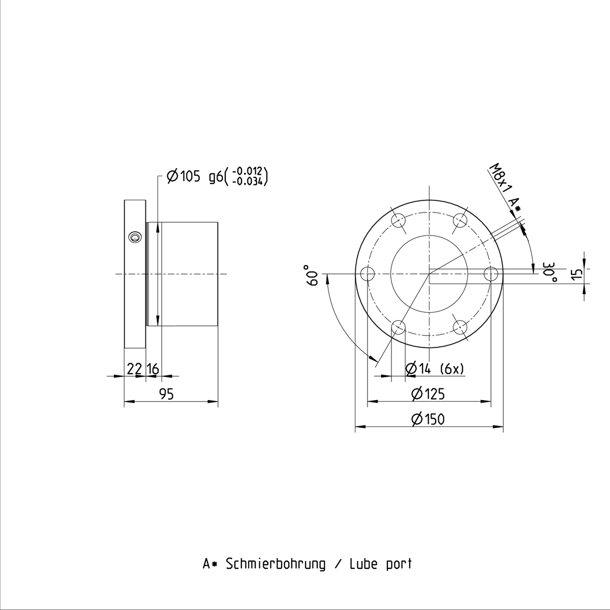 Одинарная гайка с фланцем Bosch Rexroth FEM-E-S 80X10RX6,5-6 [R151274013]