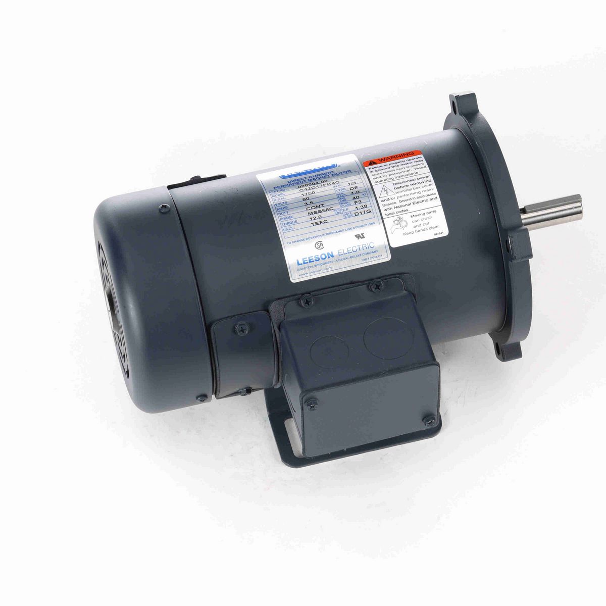 LEESON SCR Motor, 0.33 HP, 90 V, 1750 RPM, SS56C Frame, TEFC - 098004.00