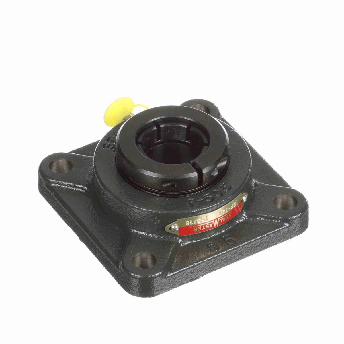 Sealmaster Mounted Cast Iron Four Bolt Flange Ball Bearing - 52100 Bearing Steel, Black Oxided - Concentric Lock - SF-19T