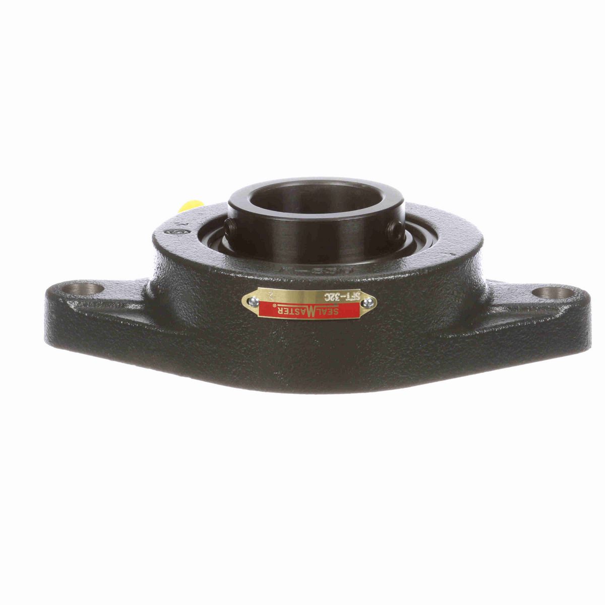 Sealmaster Mounted Cast Iron Two Bolt Flange Ball Bearing - 52100 Bearing Steel, Black Oxided - Setscrew Lock - SFT-32C