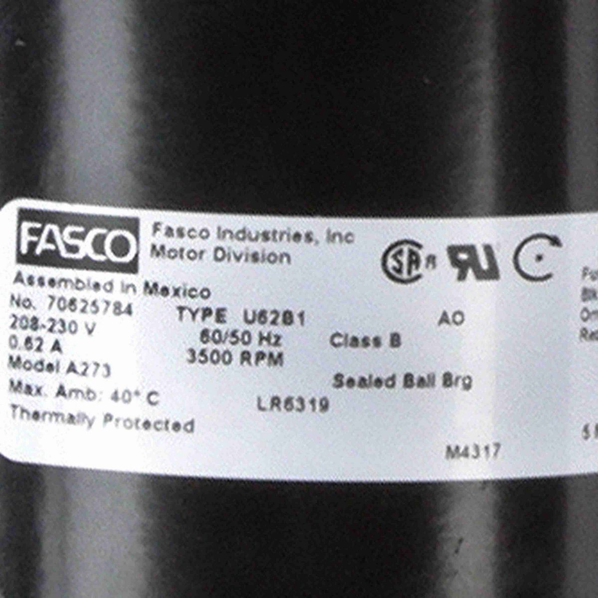 FASCO Round Outlet Permanent Split Capacitor OEM Replacement Draft Inducer Blower, 208-230 Volts, Flange: Yes - A273