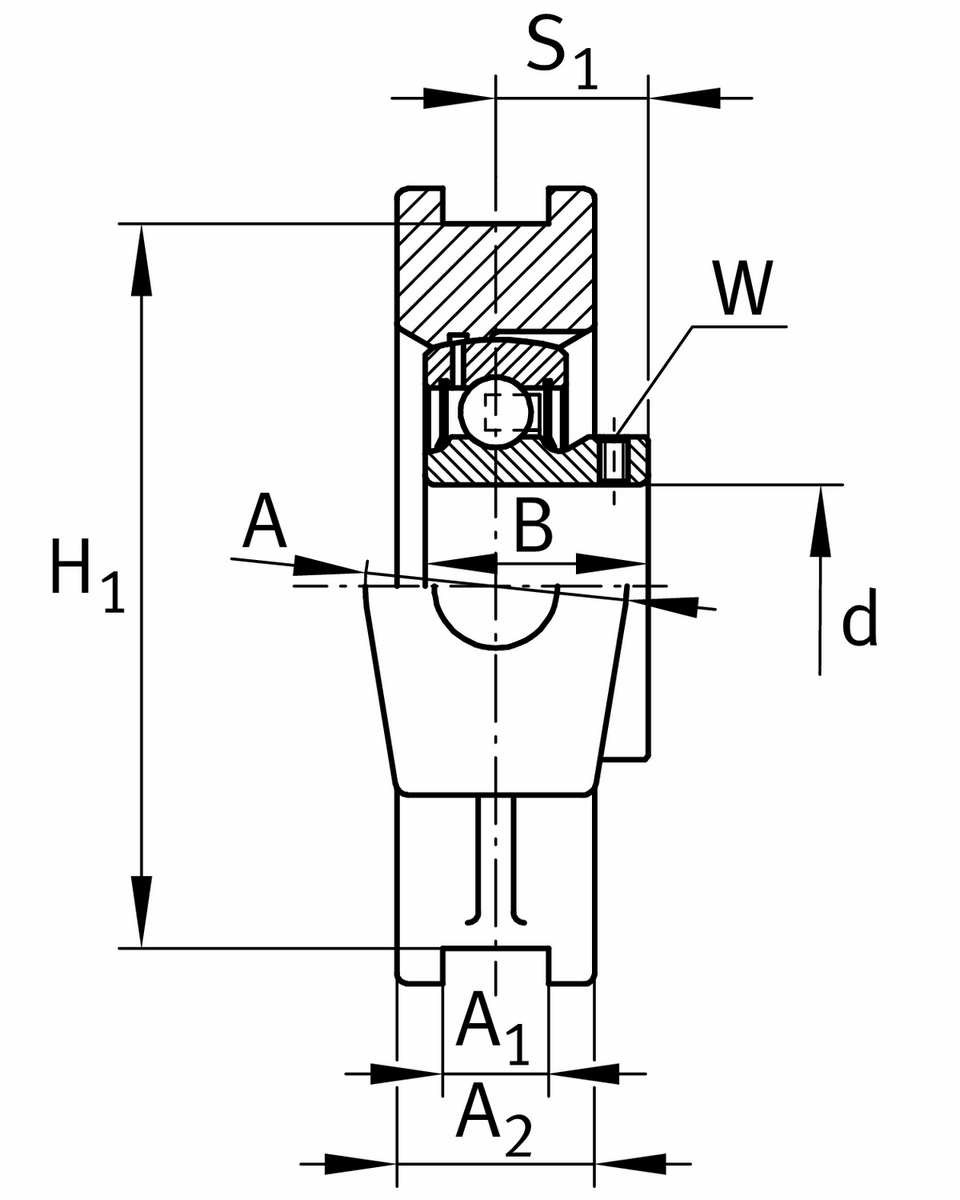 Корпусной узел с закрепляемым подшипником PTUEY50-XL
