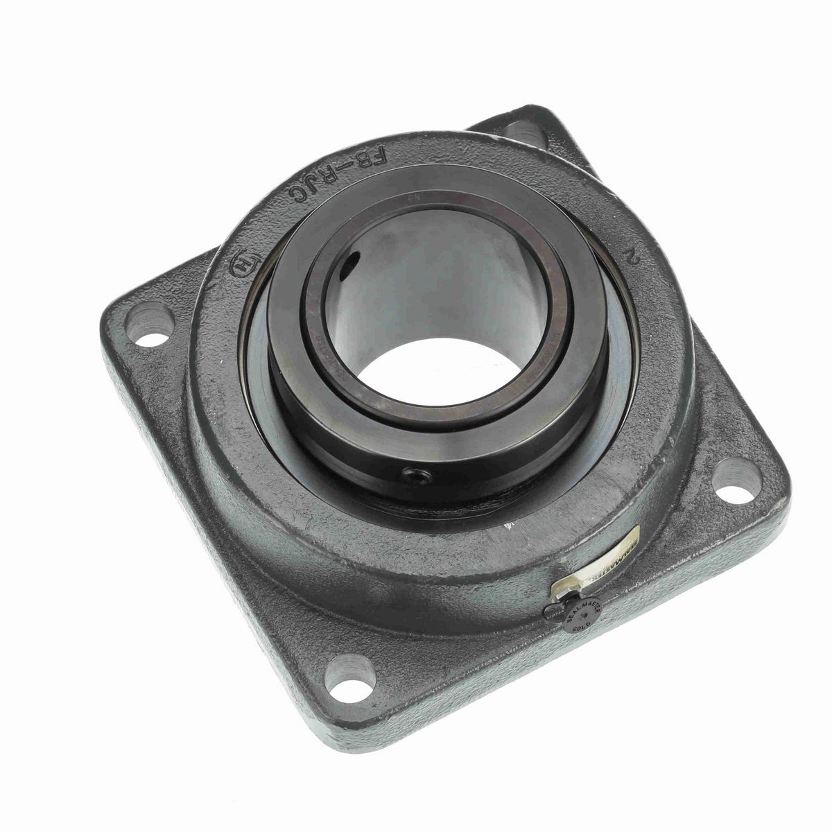 Sealmaster Mounted Ductile Iron Four Bolt Flange Spherical Roller - 52100 Bearing Steel, Black Oxided - Collar Mount Lock - USFBE5000-307