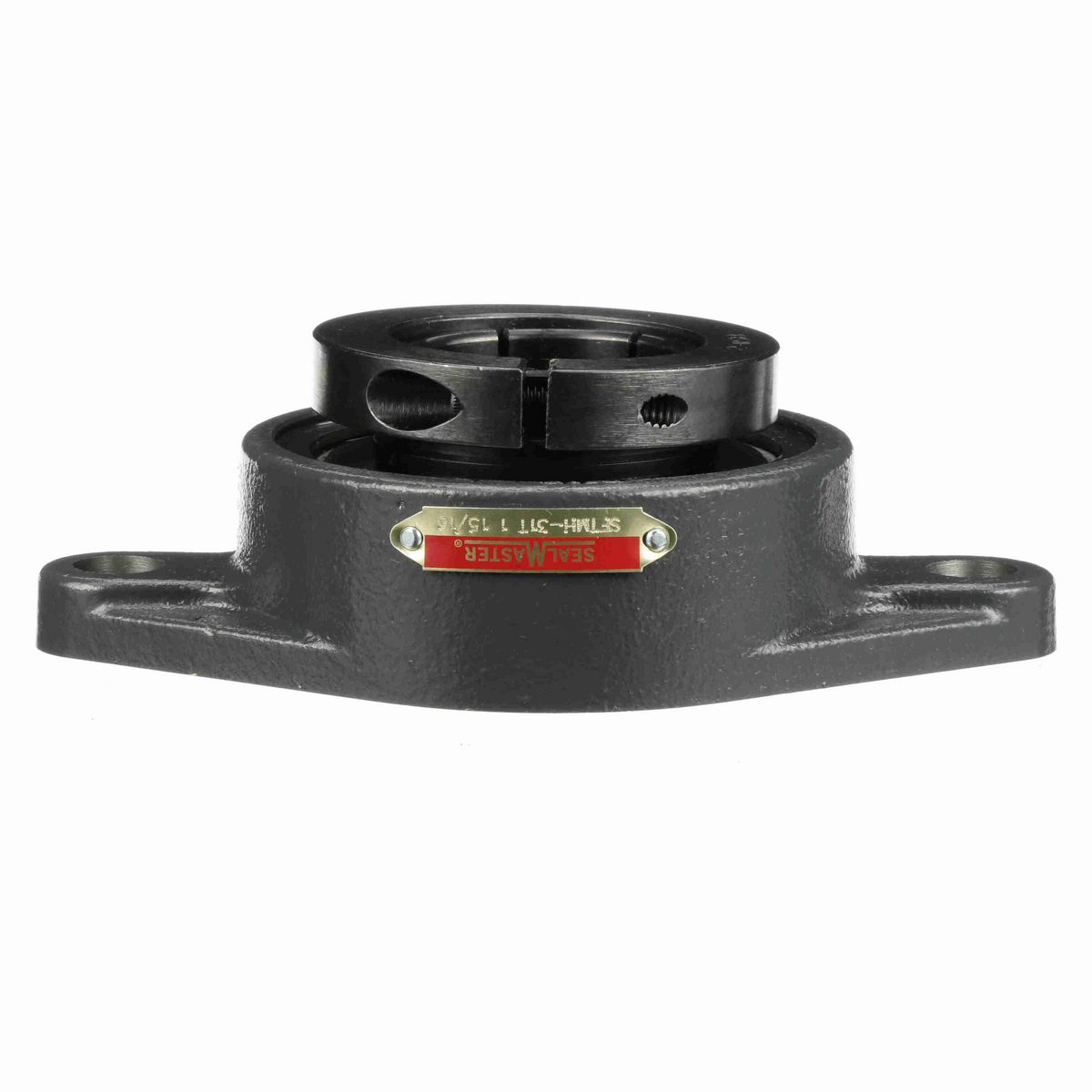 Sealmaster Mounted Cast Iron Two Bolt Flange Ball Bearing - 52100 Bearing Steel, Black Oxided - Concentric Lock - SFTMH-31T