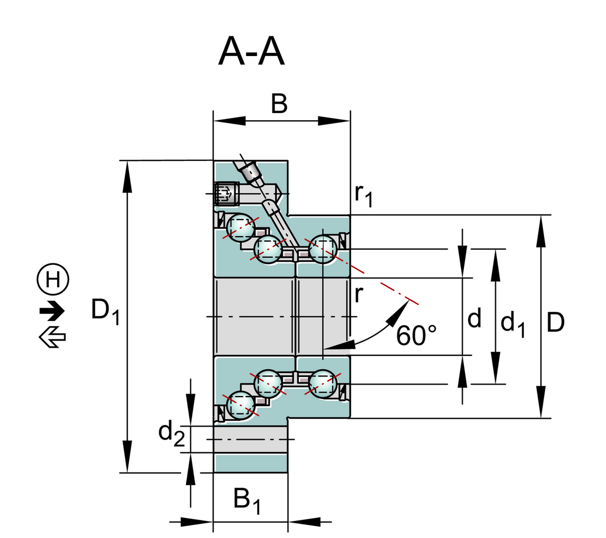 Упорно-радиальный шарикоподшипник INA DKLFA1575-2RS