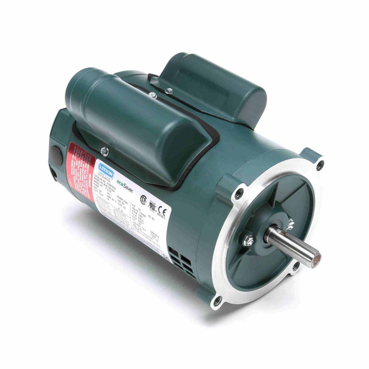 LEESON ecoSaver™ General Purpose Motor, 0.33 HP, 1 Ph, 60 Hz, 115/230 V, 1800 RPM, S56C Frame, DP - E100018.00