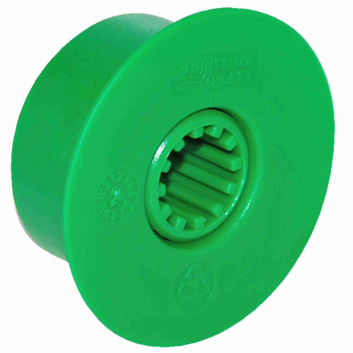 System Plast Return Roller; OD: 50-mm, Shaft Dia: 18-mm, Length: 43-mm, Color: Green - RF-50B18ML43-PEG