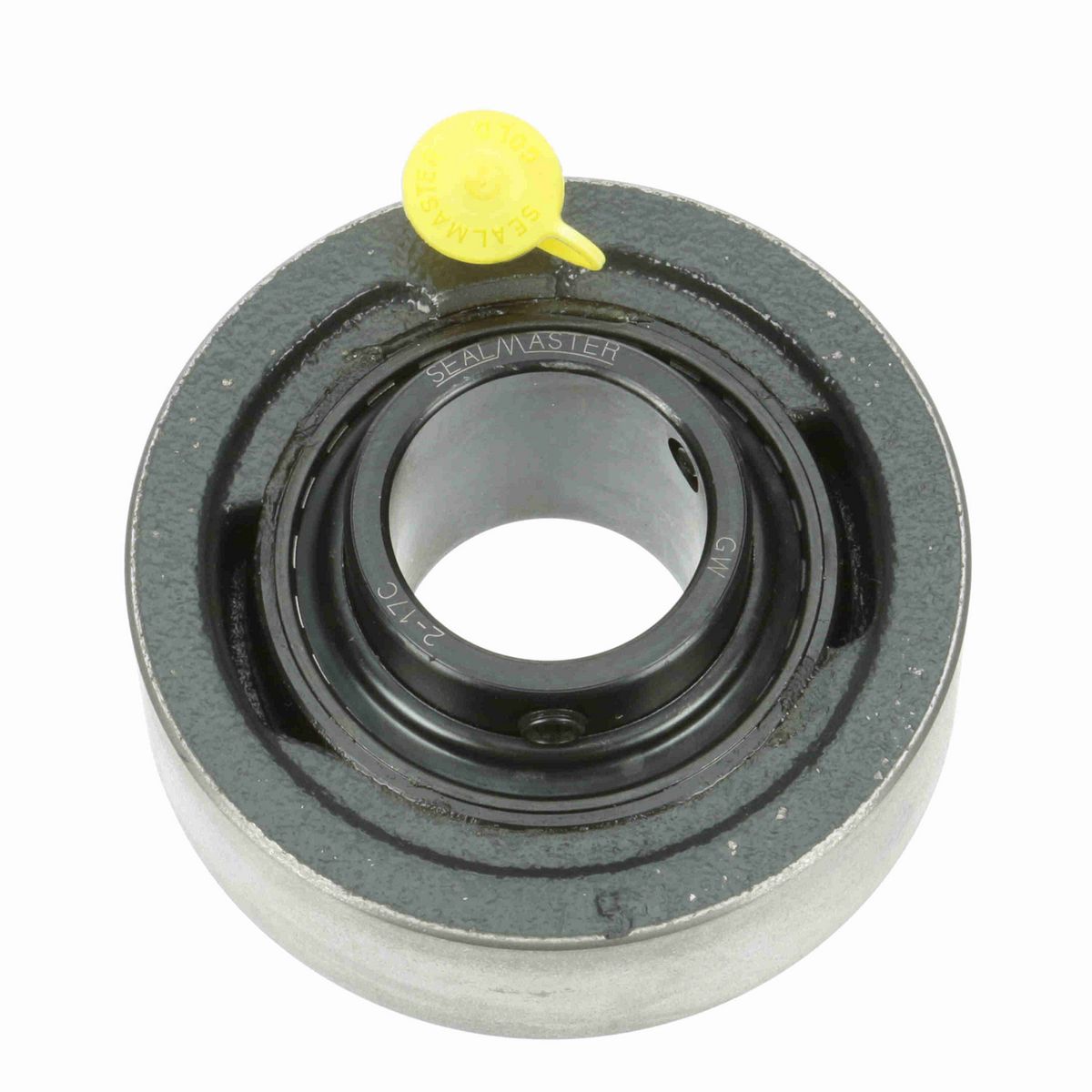 Sealmaster Mounted Cast Iron Cylindrical Cartridge Ball Bearing - 52100 Bearing Steel, Black Oxided - Setscrew Lock - SC-23C