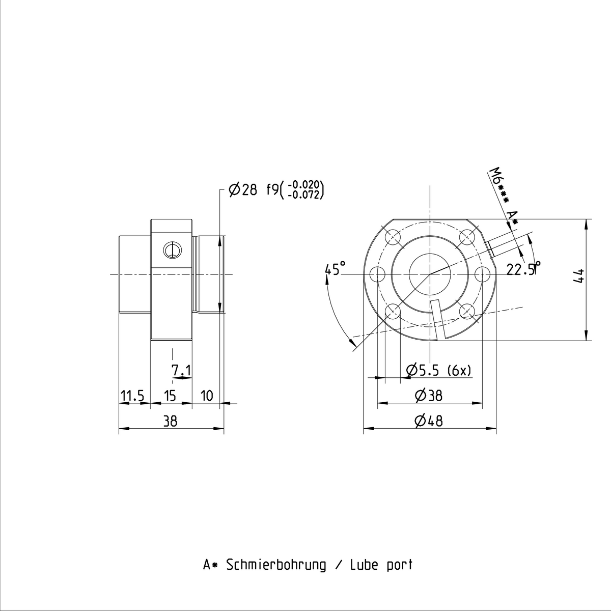Одинарная гайка с регулируемым предварительным натягом Bosch Rexroth SEM-E-C 16X5RX3-4 [R151201055]