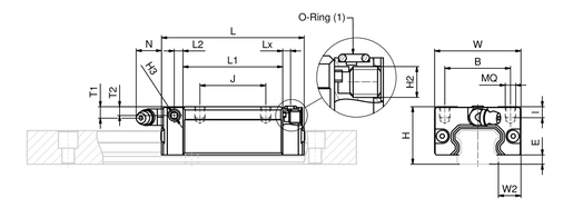 Каретка блочного типа SNR LGBXS55BESSNZ0-N