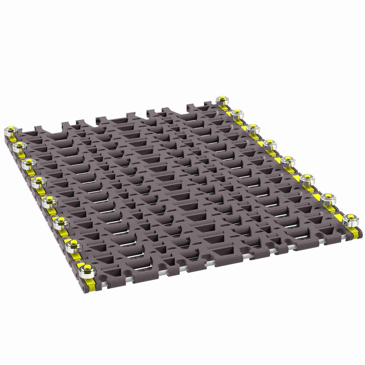 Rexnord 7956B Side-flexing Flush Grid, Material: Brown High Performance, Width: 15in, Pitch: 1.25in - 10324703