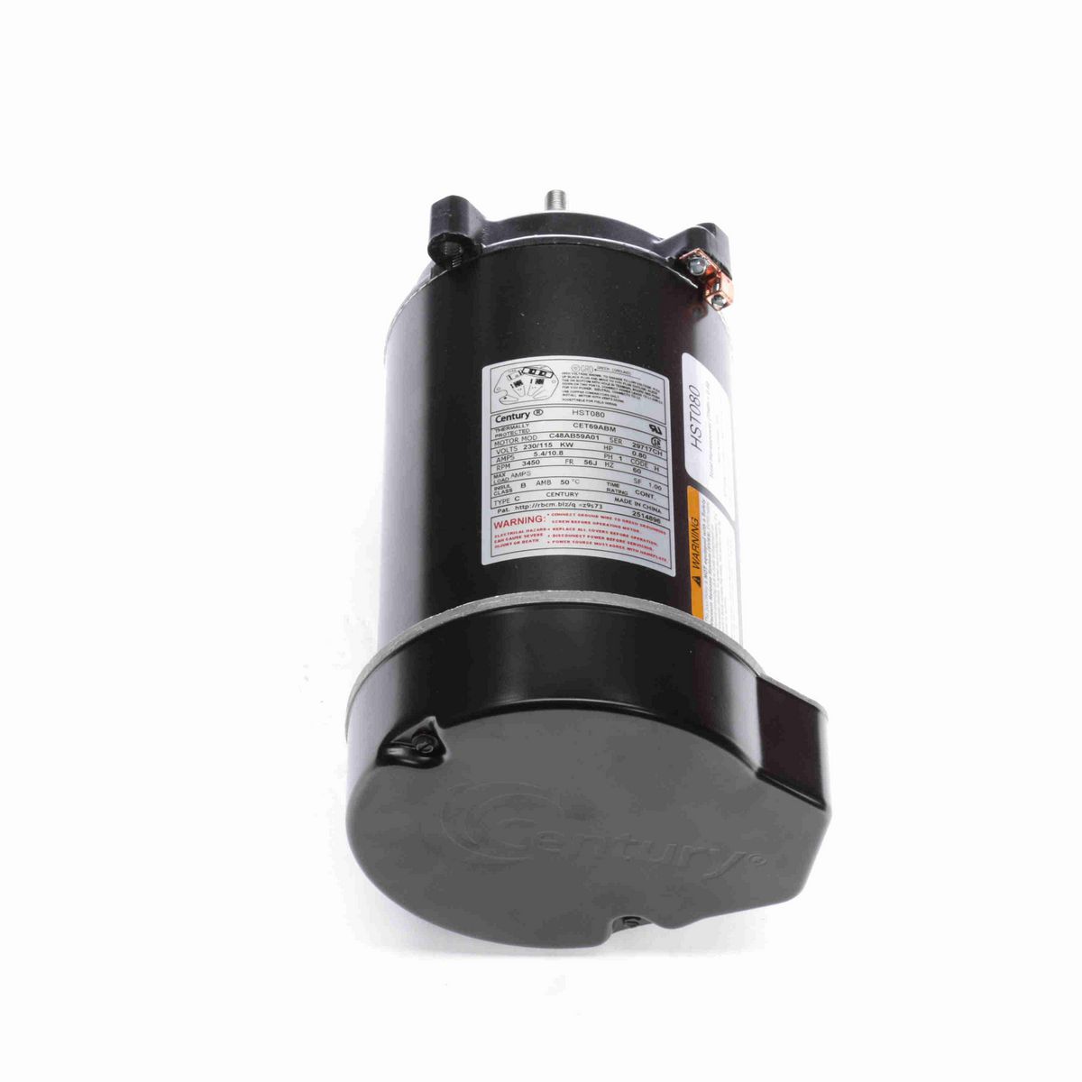 Century Centurion PRO ® Motors Pool Pump Motor, 0.80 HP, 1 Ph, 60 Hz, 230/115 V, 3600 RPM, 56J Frame, ODP - HST080