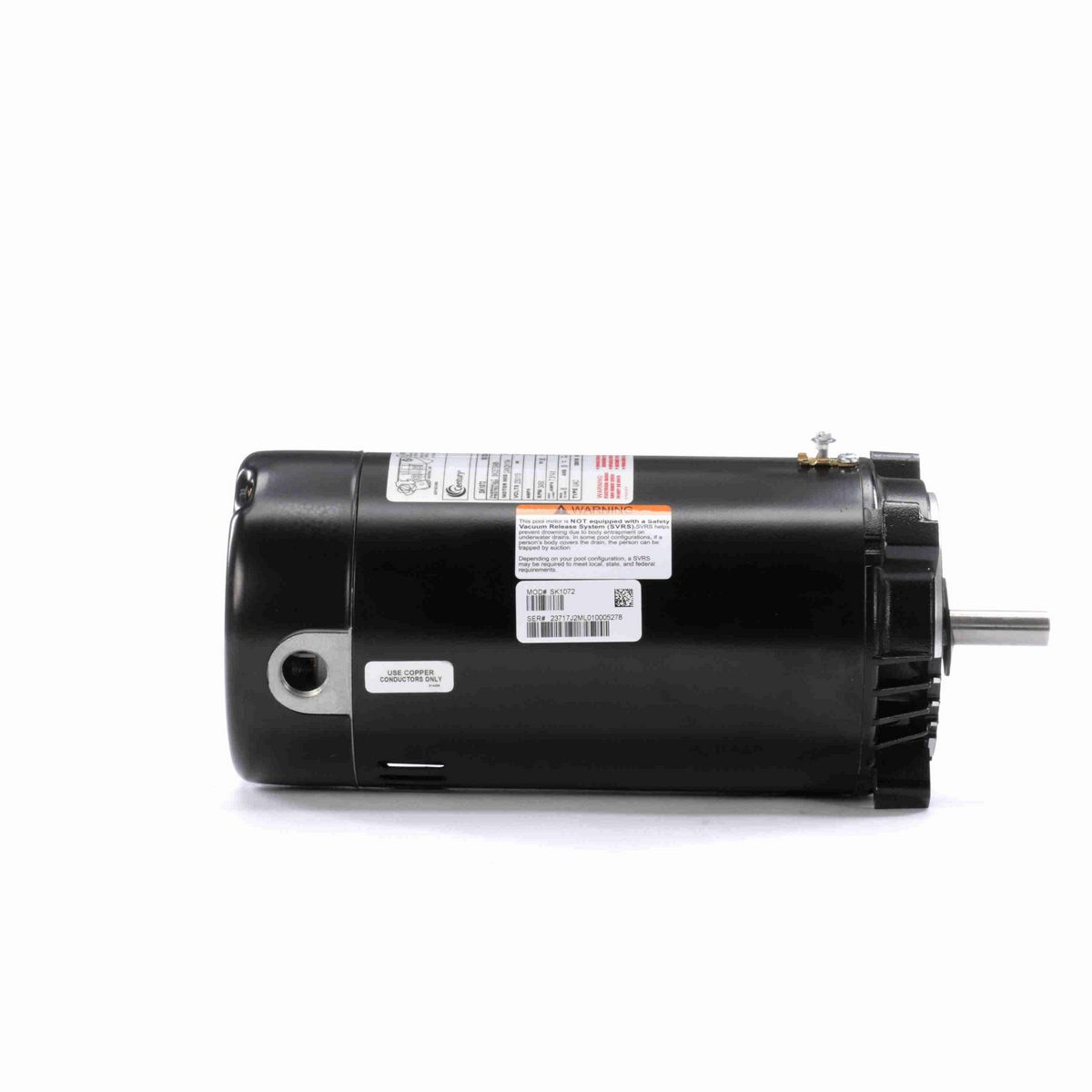 Century Pool Pump Motor, 3/4 HP, 1 Ph, 60 Hz, 230/115 V, 3600 RPM, 56C Frame, ODP - SK1072
