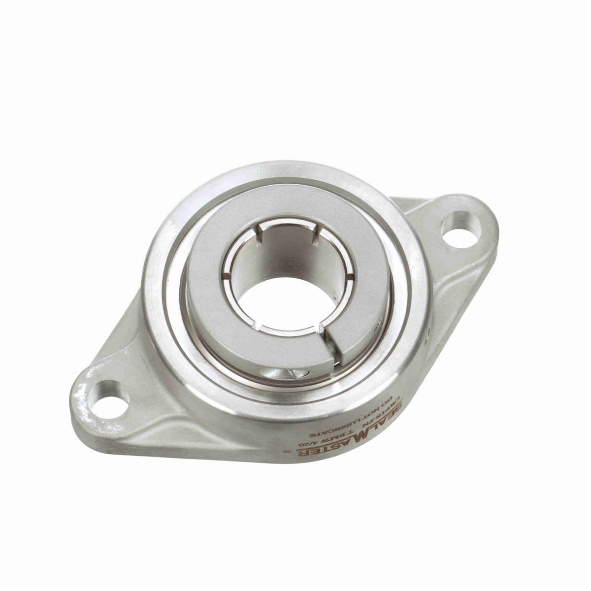 Sealmaster Mounted Stainless Steel Two Bolt Flange Ball Bearing - 52100 Bearing Steel, Phosphorus Nickel Coated - Concentric Lock - Corrosion Resistant - Reduced Maintenance - Lubed for Life - CRFTS-PN210T RMW