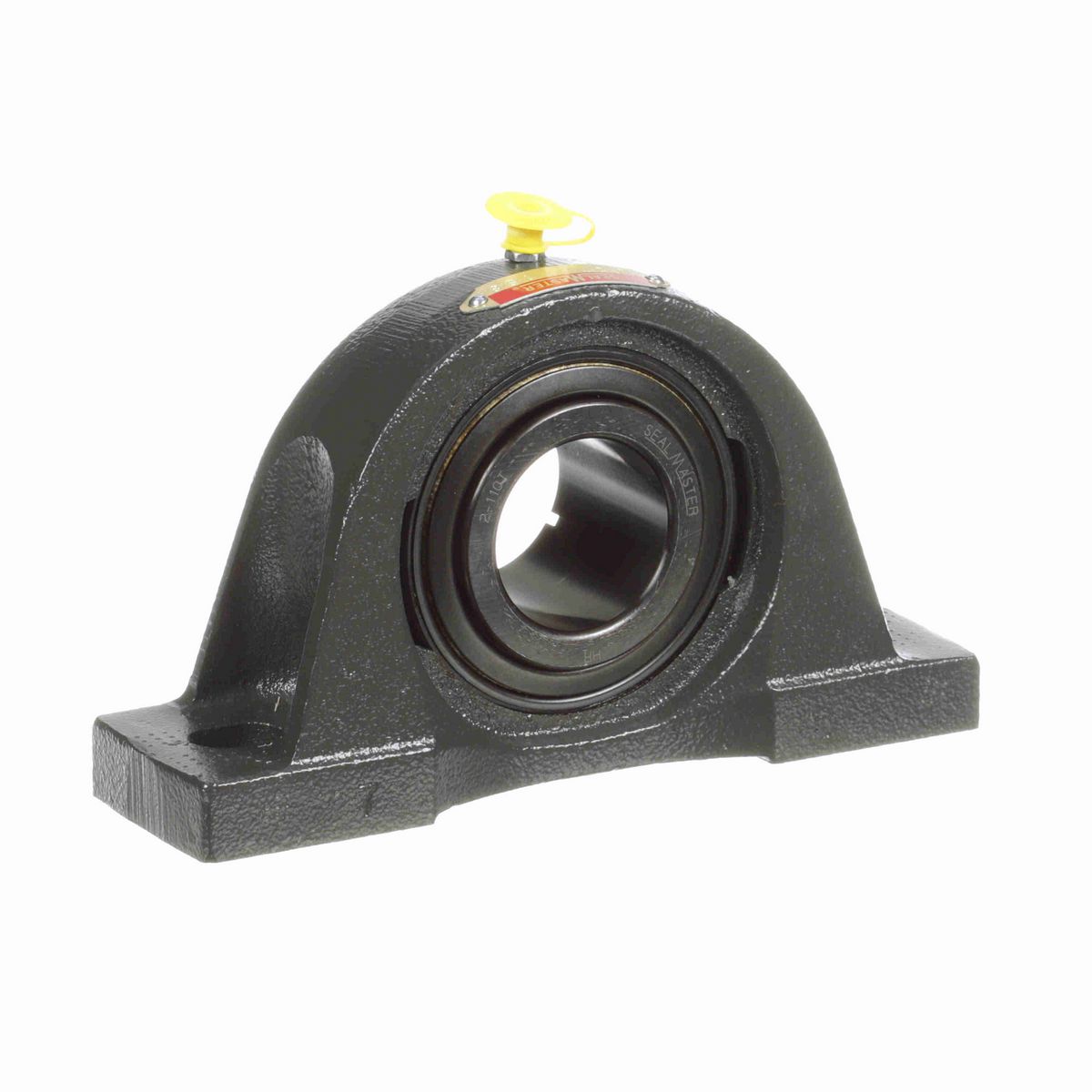 Sealmaster Mounted Cast Iron Two Bolt Pillow Block Ball Bearing - 52100 Bearing Steel, Black Oxided - Concentric Lock - NP-26T