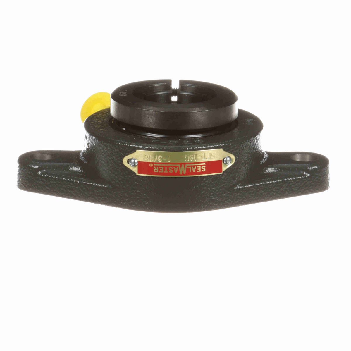 Sealmaster Mounted Cast Iron Two Bolt Flange Ball Bearing - 52100 Bearing Steel, Black Oxided - Concentric Lock - SFT-19TC