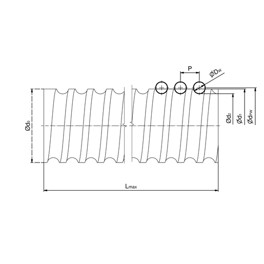 Шлифованный винт шарико-винтовой пары SNR BSH03210R00P5W-5400-0000-0000-B00