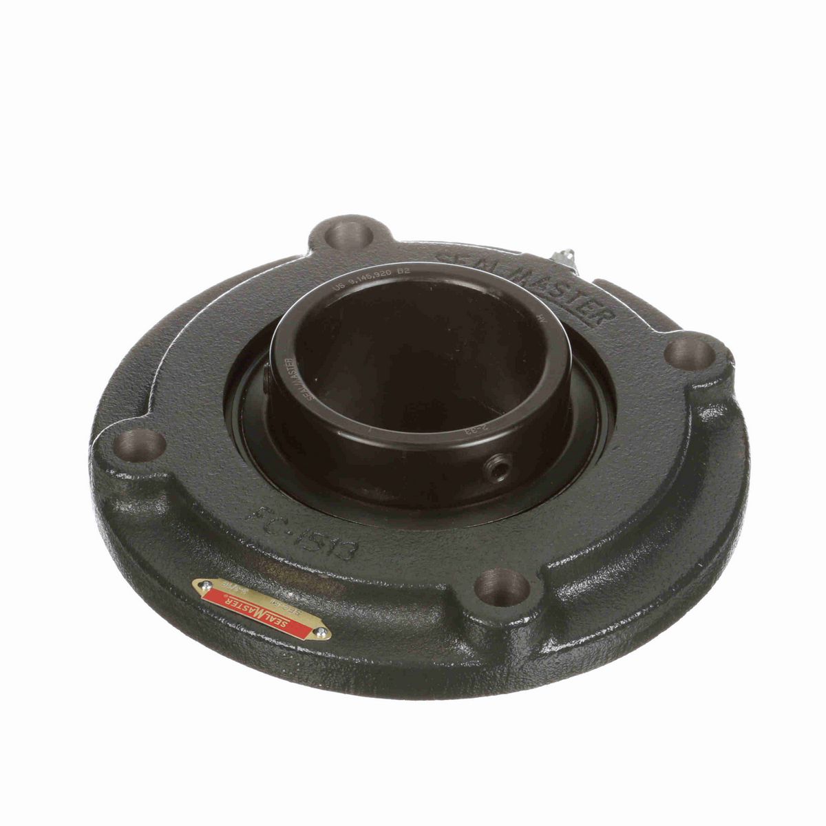 Sealmaster Mounted Cast Iron Flange Cartridge Ball Bearing - 52100 Bearing Steel, Black Oxided - Setscrew Lock - SFC-51