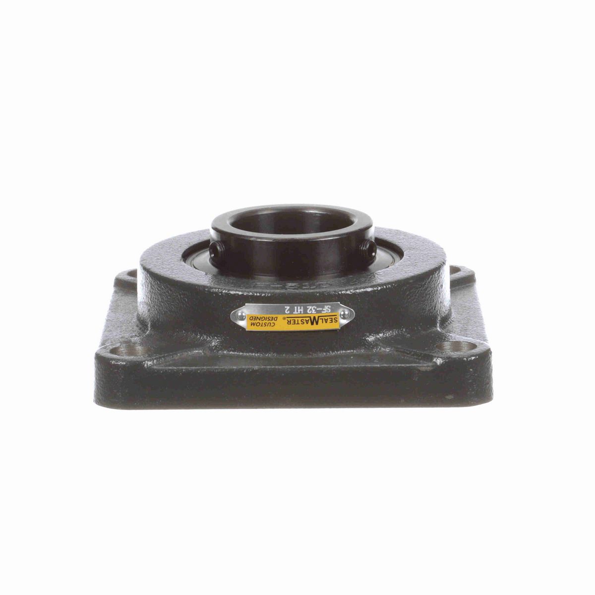 Sealmaster Mounted Cast Iron Four Bolt Flange Ball Bearing - 52100 Bearing Steel, Black Oxided - Setscrew Lock - High Temperature - SF-32 HT