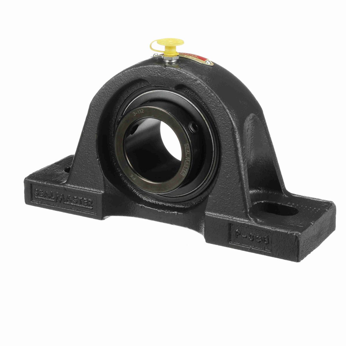 Sealmaster Mounted Cast Iron Two Bolt Pillow Block Ball Bearing - 52100 Bearing Steel, Black Oxided - Setscrew Lock - MP-28