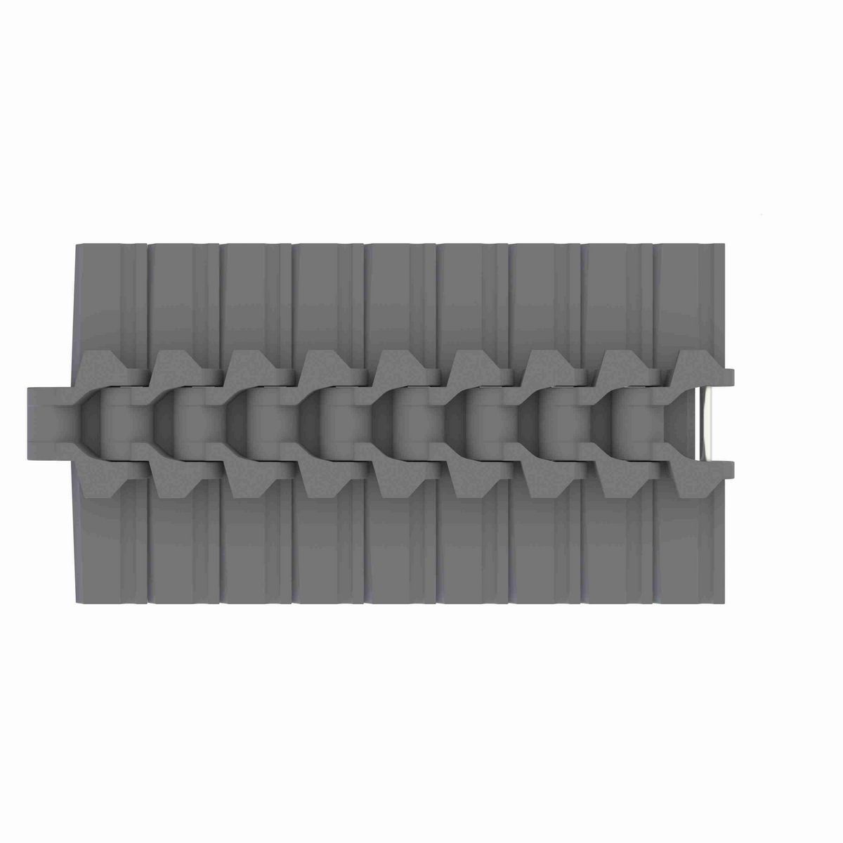 Rexnord 882TAB Side-flexing Solid Top, Material: Silver Platinum Series, Width: 7.5in, Pitch: 1.5in - 81429902