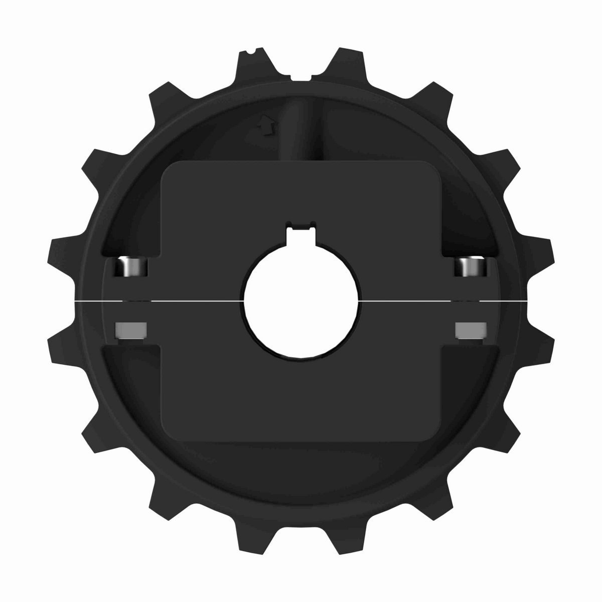 Rexnord 7950 Series Split Molded Nylon Sprocket and a 16 Teeth with 1-3/8in Round Shaft-Ready Bore with Keyway & Setscrew - 614-167-10