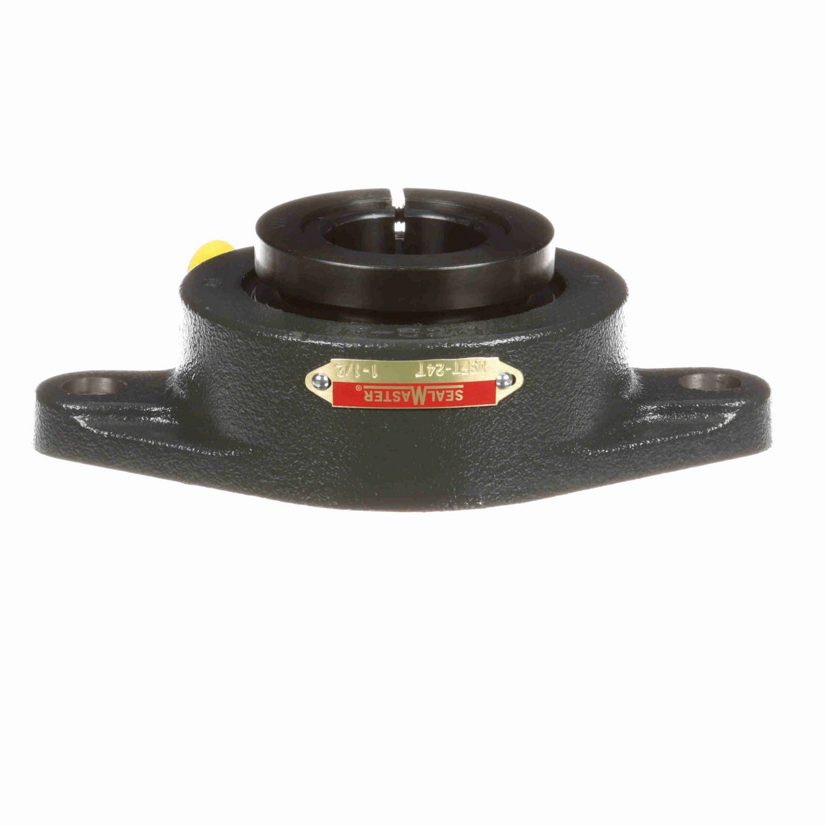 Sealmaster Mounted Cast Iron Two Bolt Flange Ball Bearing - 52100 Bearing Steel, Black Oxided - Concentric Lock - MSFT-24T