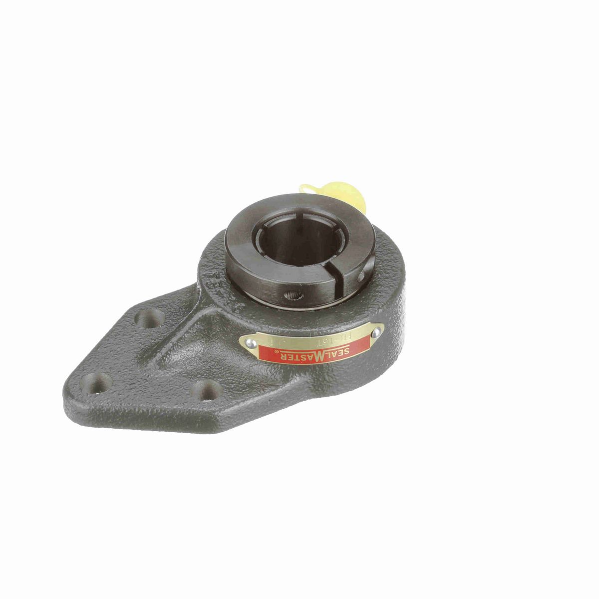 Sealmaster Mounted Cast Iron Three Bolt Flange Bracket Ball Bearing - 52100 Bearing Steel, Black Oxided - Concentric Lock - FB-16T