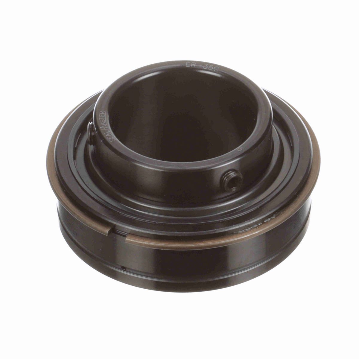 Sealmaster Mounted Insert Only Ball Bearing - 52100 Bearing Steel, Black Oxided - Setscrew Lock - ER-35C