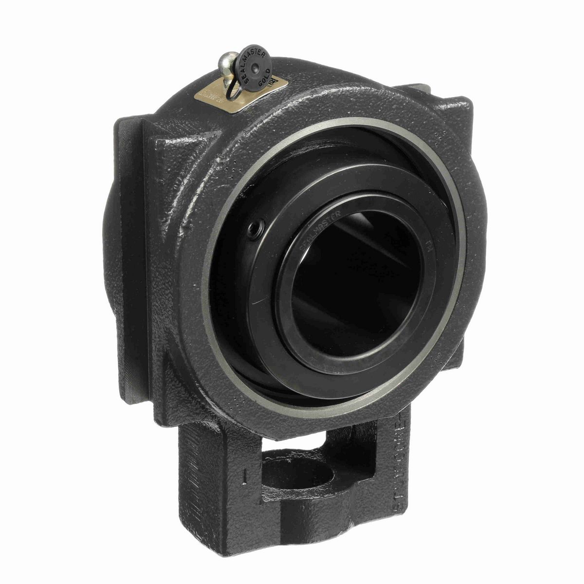 Sealmaster Mounted Cast Iron Wide Slot Take Up Spherical Roller - 52100 Bearing Steel, Black Oxided - Collar Mount Lock - USTU5000-207