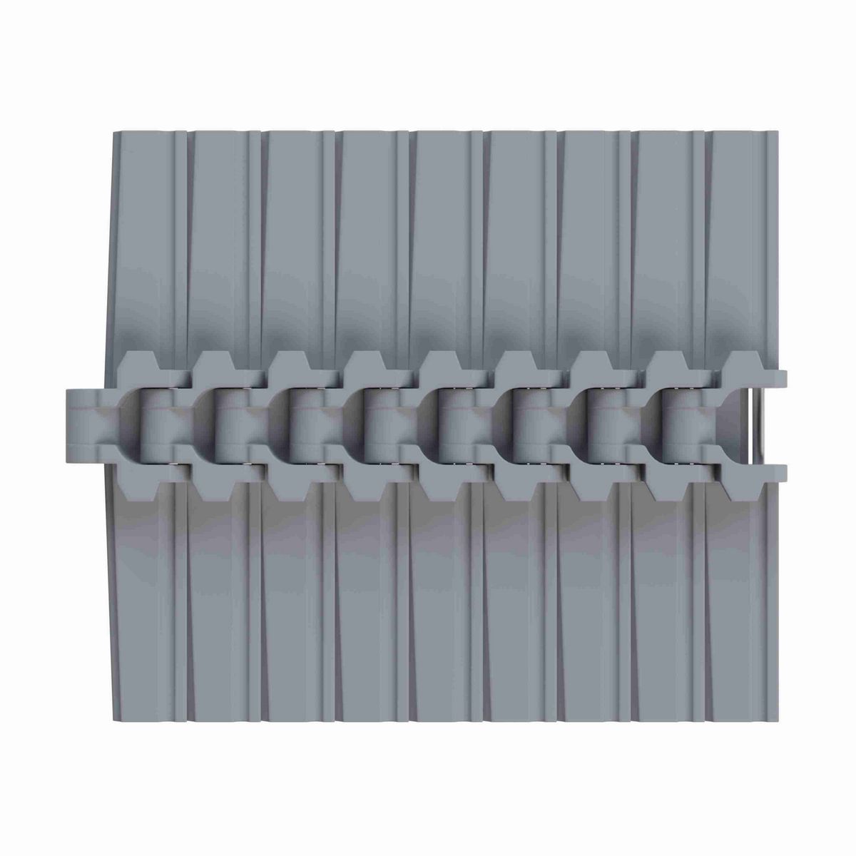 Rexnord 882TAB Side-flexing Solid Top, Material: Silver Platinum Series, Width: 10in, Pitch: 1.5in - 81429903