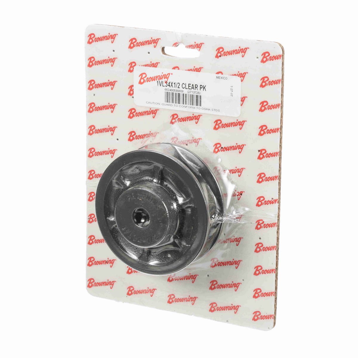 Browning 1 Groove Cast Iron Finish Bore FHP Variable Pitch Sheave Clear Pack - 1VL34X1/2 CLEAR PK