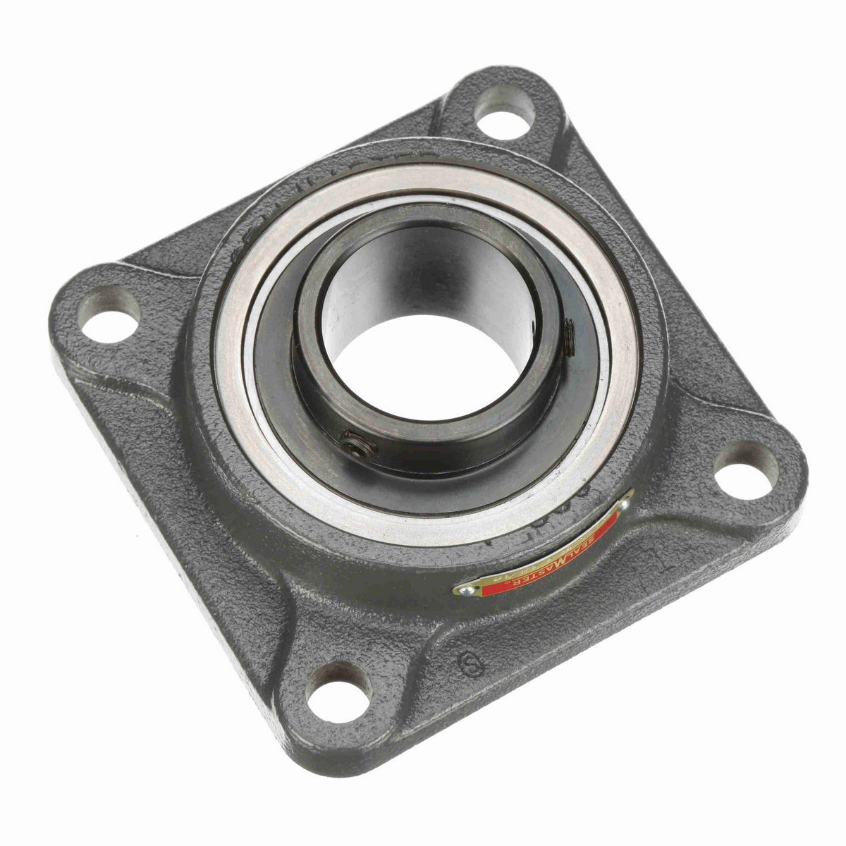 Sealmaster Mounted Cast Iron Four Bolt Flange Ball Bearing - 52100 Bearing Steel, Black Oxided - Setscrew Lock - SFMH-31