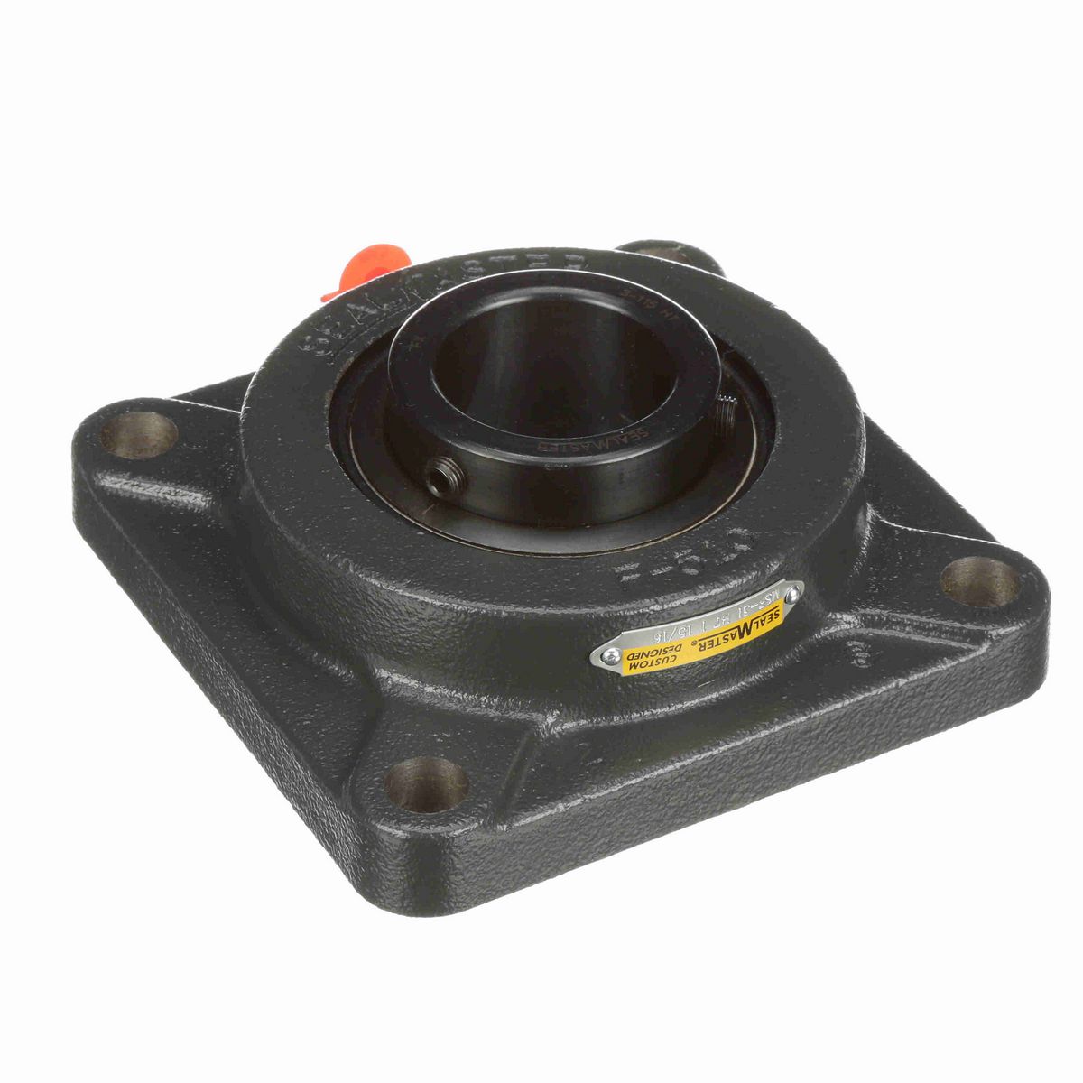 Sealmaster Mounted Cast Iron Four Bolt Flange Ball Bearing - 52100 Bearing Steel, Black Oxided - Setscrew Lock - High Temperature - MSF-31 HT