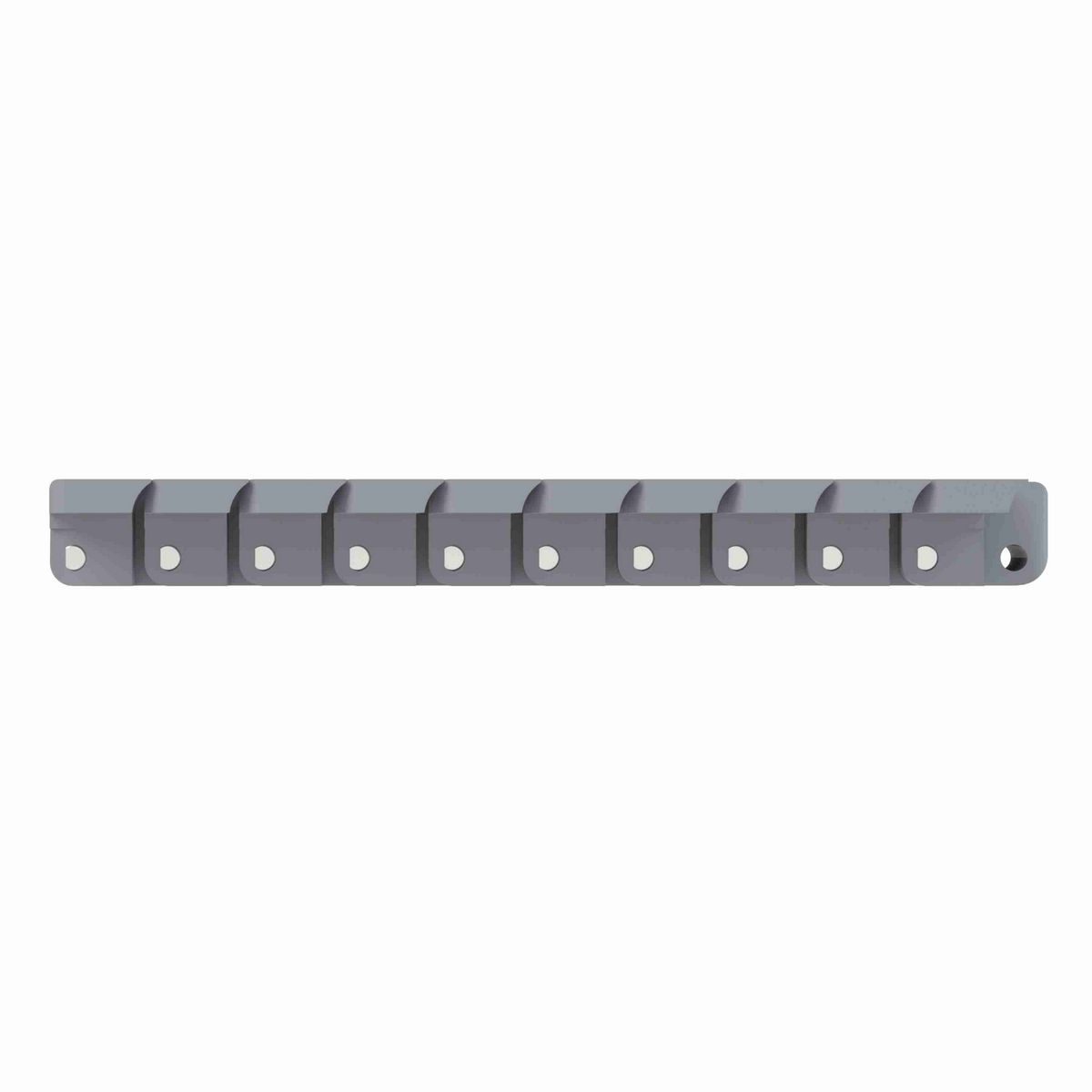 Rexnord 1050 FTLPC Side-flexing Solid Top, Material: Silver Platinum Series, Width: 3.25in, Pitch: 1in - 81429801