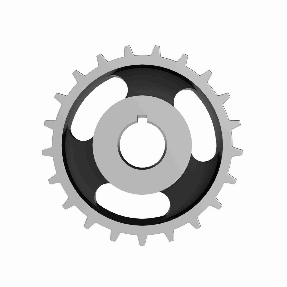 Rexnord 881 Series Solid One Piece Cast Iron Sprocket with 21 Teeth and a 1in Round Shaft-Ready Bore with Keyway & Setscrew - 401-286-8