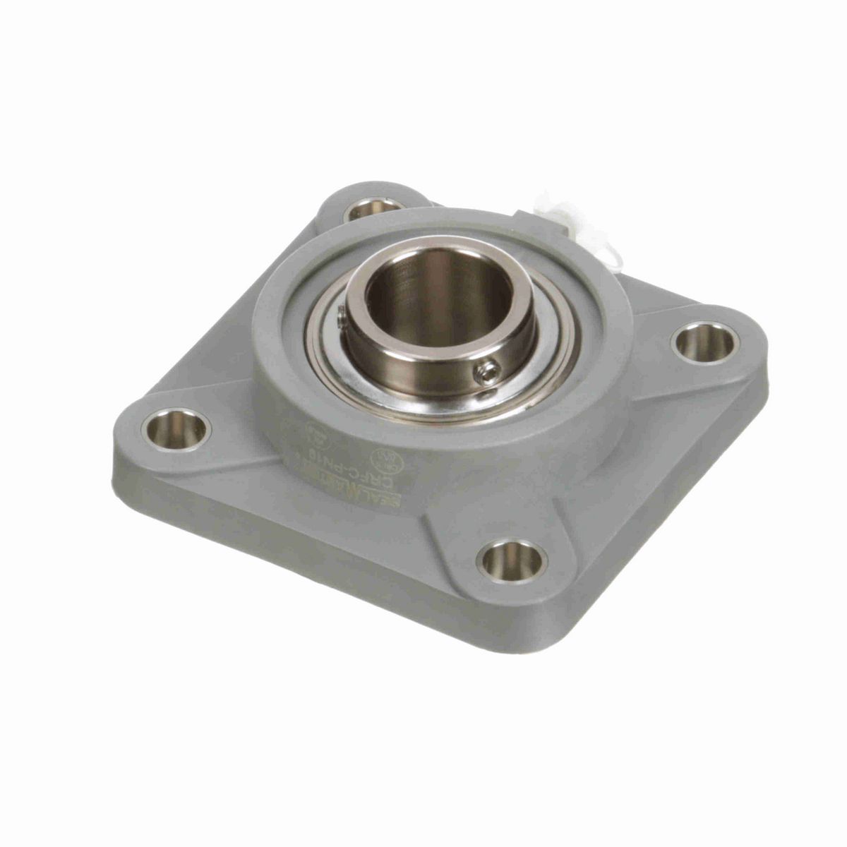 Sealmaster Mounted Composite Four Bolt Flange Ball Bearing - 52100 Bearing Steel, Phosphorus Nickel Coated - Setscrew Lock - Corrosion Resistant - CRFC-PN19
