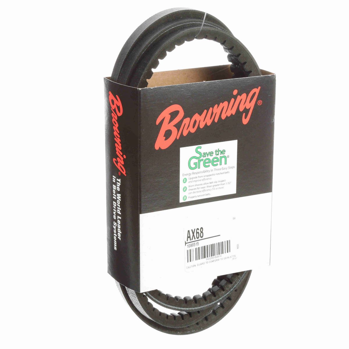 Browning EPDM Notched Belt 98% Efficient - AX68