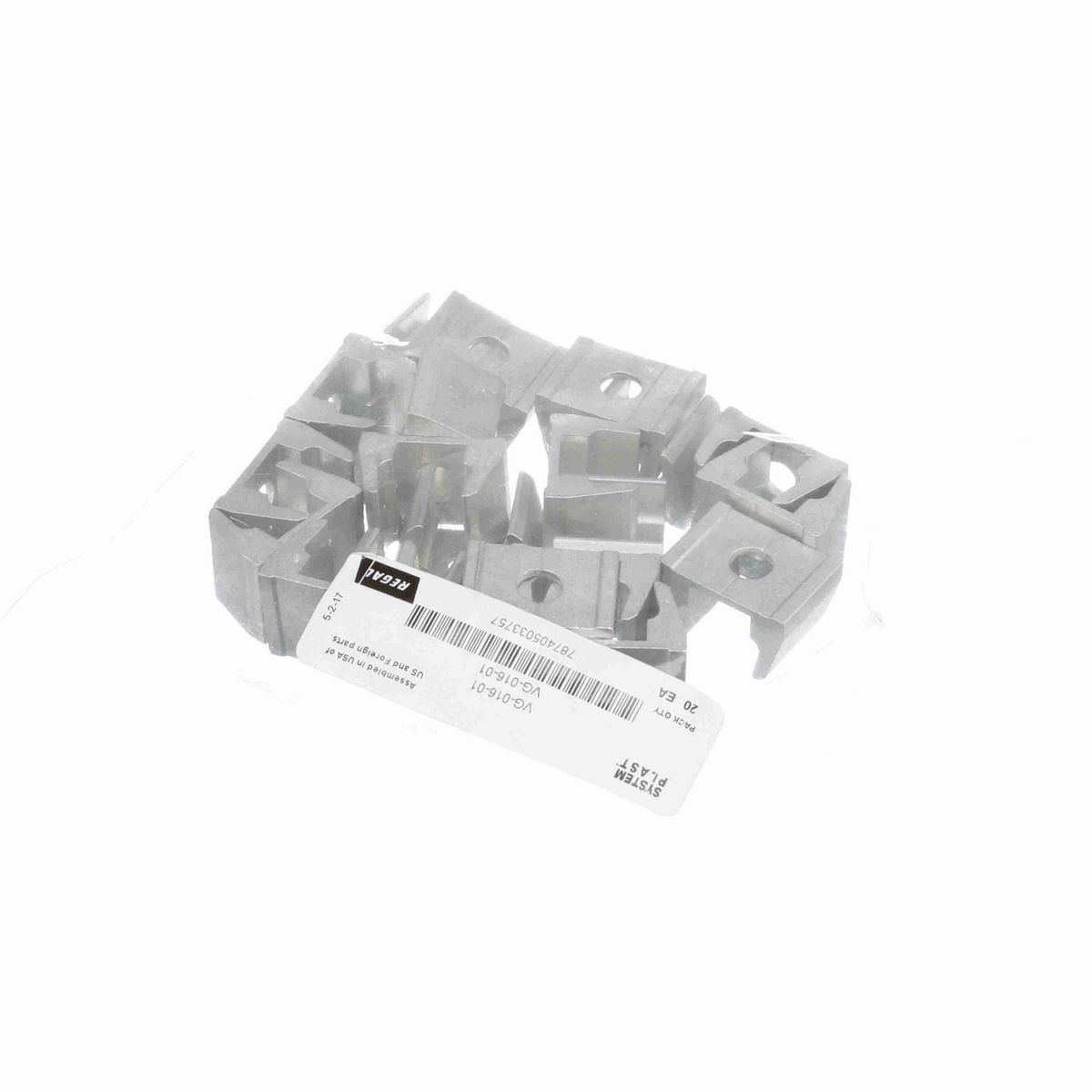 System Plast Single Rail Clip- Aluminum - VG-016-01