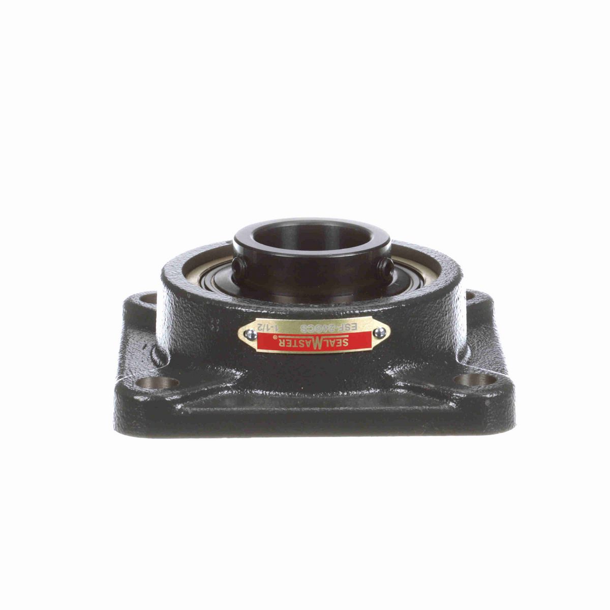 Sealmaster Mounted Cast Iron Four Bolt Flange Ball Bearing - 52100 Bearing Steel, Black Oxided - Setscrew Lock - High Temperature - ESF-24 GCS