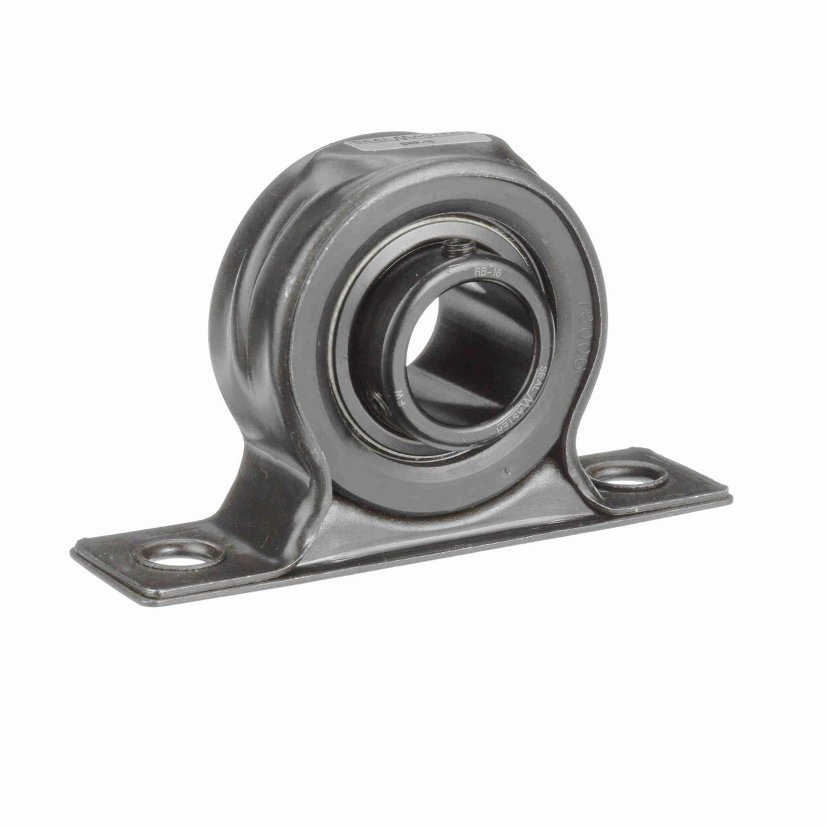 Sealmaster Mounted Stamped Steel Two Bolt Pillow Block Ball Bearing - 52100 Bearing Steel, Black Oxided - Setscrew Lock - SRP-16