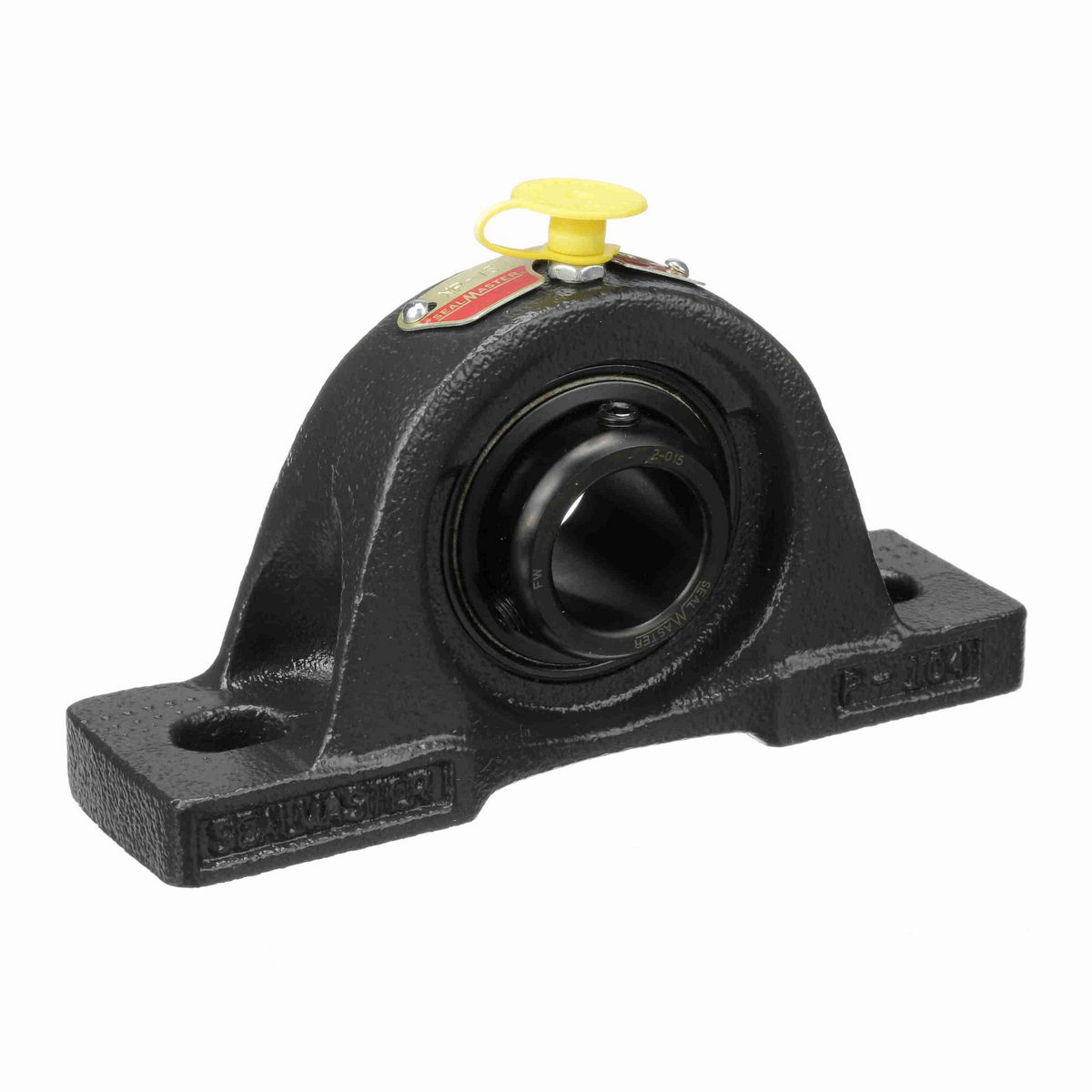 Sealmaster Mounted Cast Iron Two Bolt Pillow Block Ball Bearing - 52100 Bearing Steel, Black Oxided - Setscrew Lock - NP-15