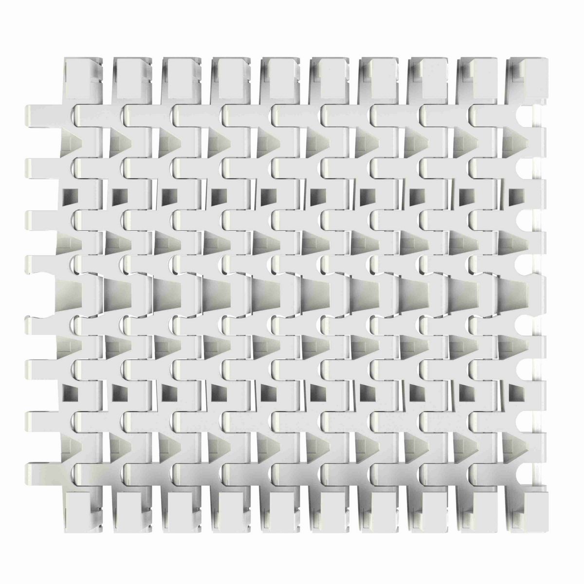 Rexnord 7956TAB Side-flexing Flush Grid, Material: Silver Platinum Series, Width: 12in, Pitch: 1.25in - 10297381