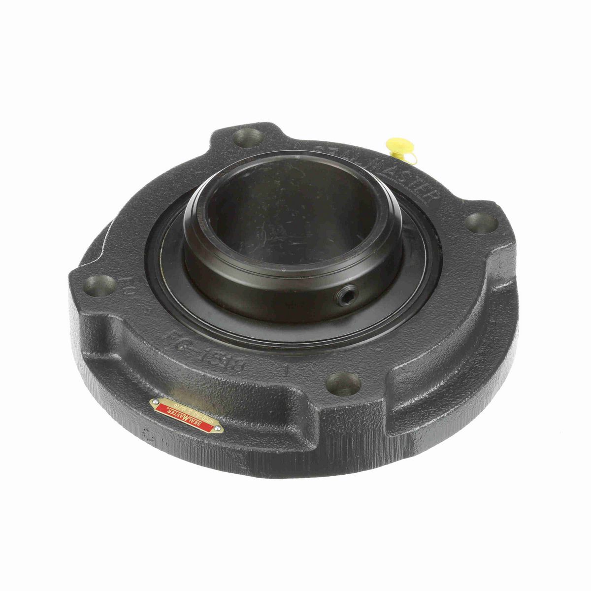 Sealmaster Mounted Cast Iron Flange Cartridge Ball Bearing - 52100 Bearing Steel, Black Oxided - Double Setscrew Lock - MFCD-63