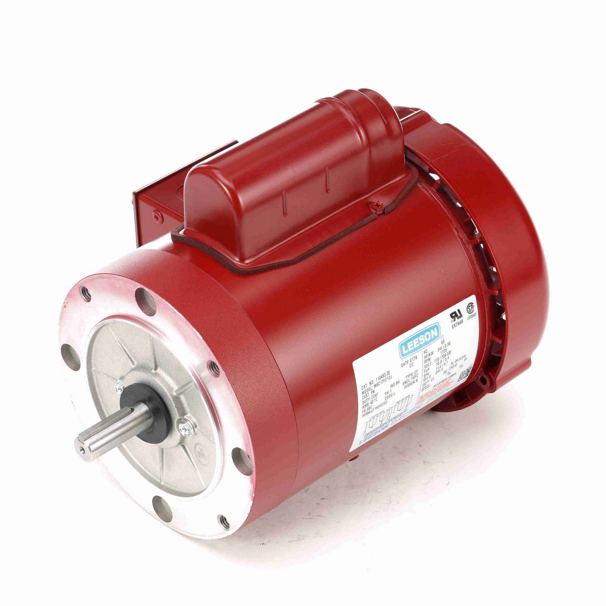 LEESON Agricultural Motor, 0.75 HP, 1 Ph, 60 Hz, 115/230 V, 1800 RPM, 56C Frame, TEFC - 110493.00