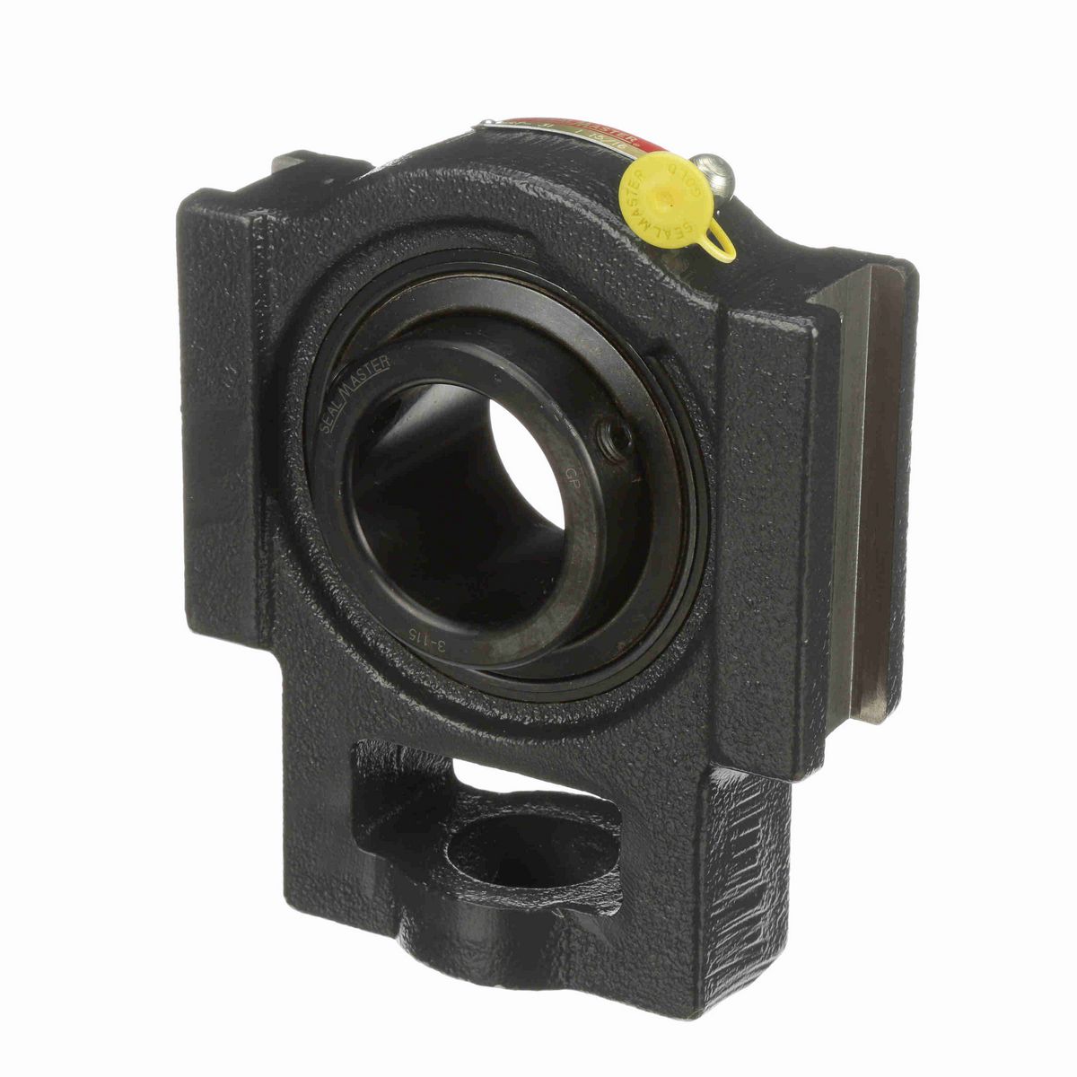 Sealmaster Mounted Cast Iron Wide Slot Take Up Ball Bearing - 52100 Bearing Steel, Black Oxided - Setscrew Lock - MST-31