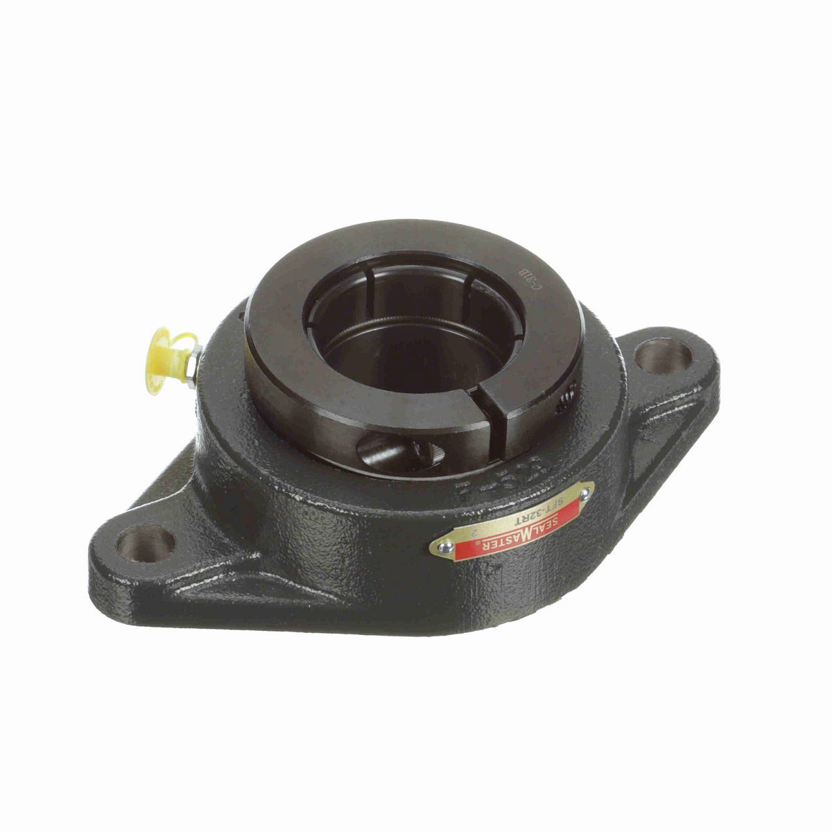 Sealmaster Mounted Cast Iron Two Bolt Flange Ball Bearing - 52100 Bearing Steel, Black Oxided - Concentric Lock - SFT-32RT