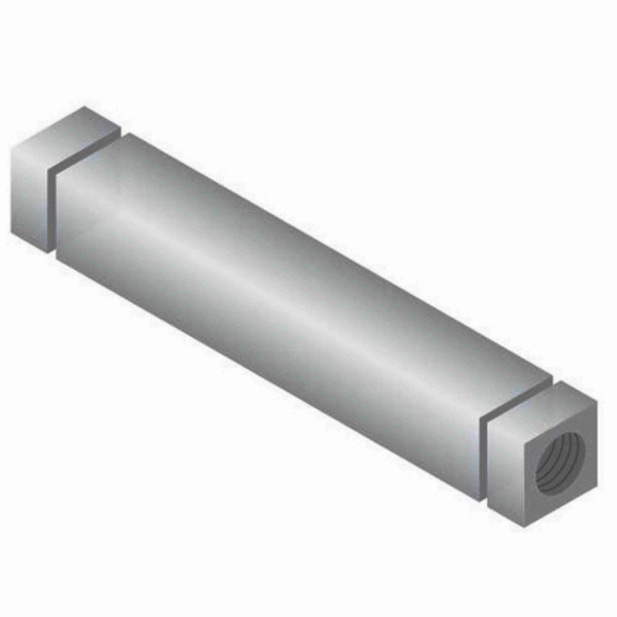 System Plast Assembly, Cross Bar, Stainless Steel, 1/2" Sq~4.75" x 5/16-18 End Taps - VF-CRQ-SS-0450-516