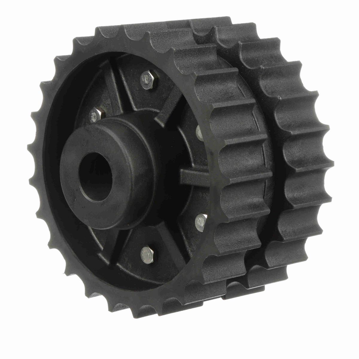 System Plast 821 Series Solid One Piece Molded Sprocket with 25 Teeth and a 1in Round Idler Bore - 821-25R1-R